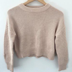 Topshop - Cropped Knit Pink Sweater